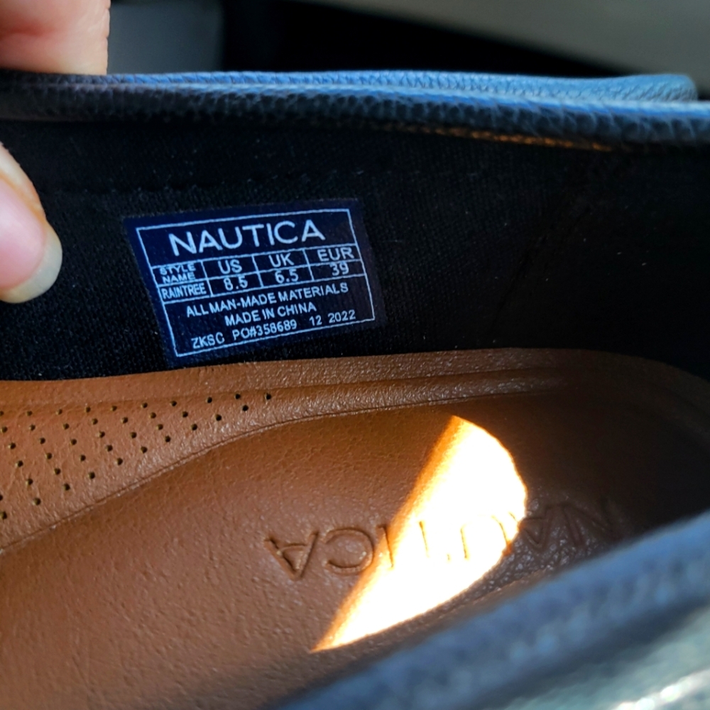 Nautica black leather loafers
